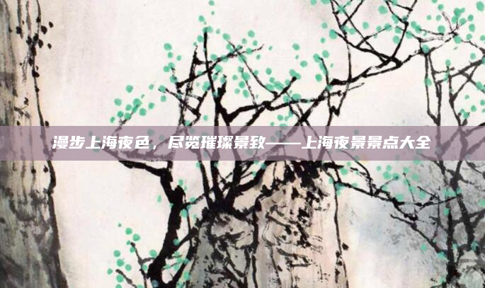 漫步上海夜色，尽览璀璨景致——上海夜景景点大全