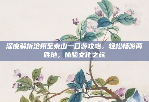 深度解析沧州至泰山一日游攻略，轻松畅游两胜地，体验文化之旅