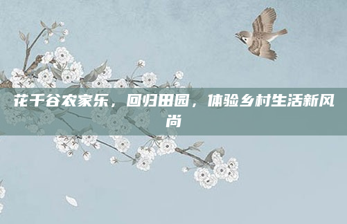 花千谷农家乐,回归田园,体验乡村生活新风尚