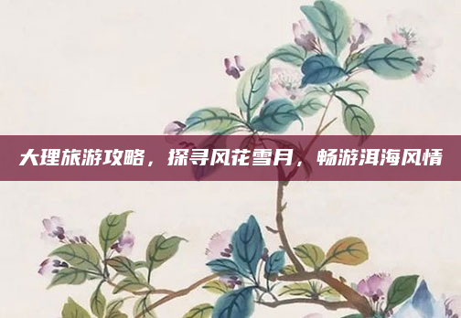 大理旅游攻略,探寻风花雪月,畅游洱海风情