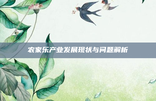 农家乐产业发展现状与问题解析