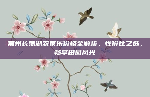 常州长荡湖农家乐价格全解析，性价比之选，畅享田园风光
