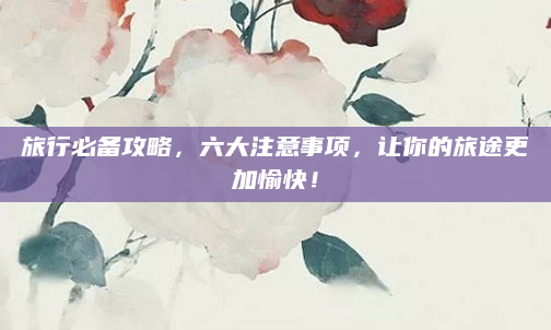 旅行必备攻略,六大注意事项,让你的旅途更加愉快!