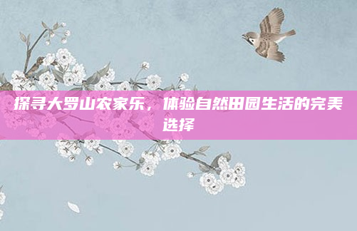 探寻大罗山农家乐，体验自然田园生活的完美选择