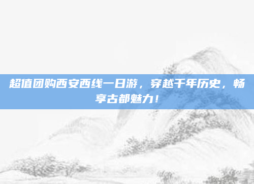 超值团购西安西线一日游，穿越千年历史，畅享古都魅力！