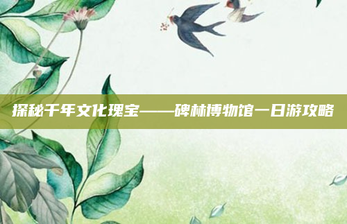 探秘千年文化瑰宝——碑林博物馆一日游攻略
