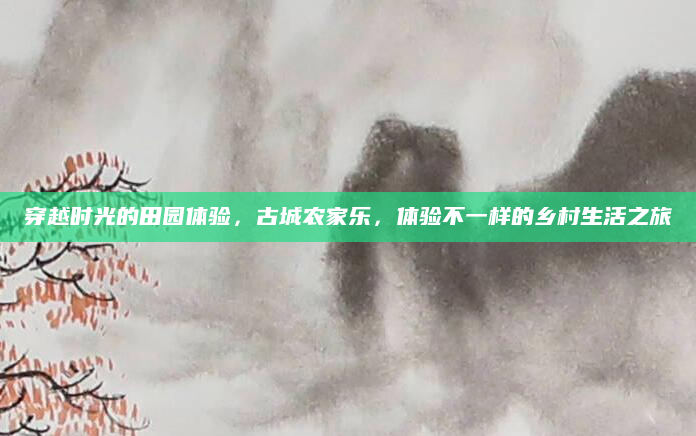 穿越时光的田园体验,古城农家乐,体验不一样的乡村生活之旅