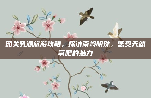 韶关乳源旅游攻略,探访南岭明珠,感受天然氧吧的魅力
