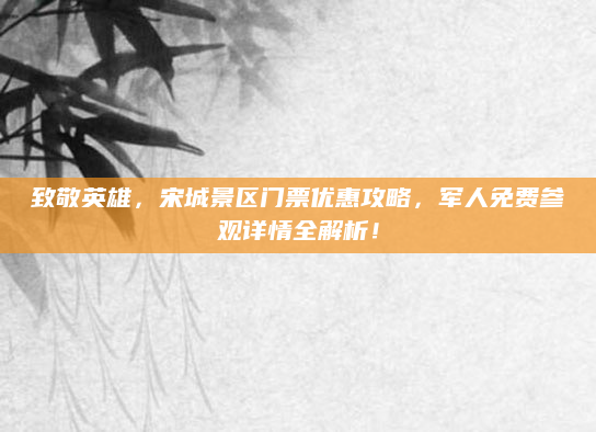 致敬英雄,宋城景区门票优惠攻略,军人免费参观详情全解析!