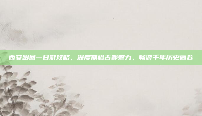 西安跟团一日游攻略,深度体验古都魅力,畅游千年历史画卷