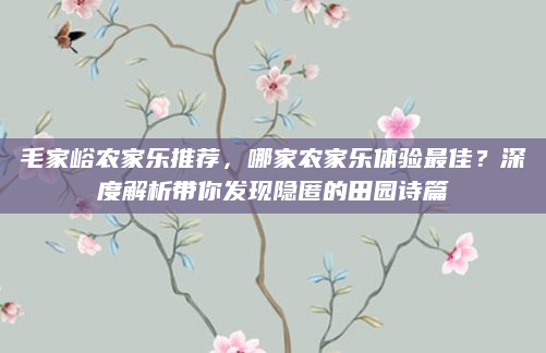 毛家峪农家乐推荐,哪家农家乐体验最佳?深度解析带你发现隐匿的田园诗篇