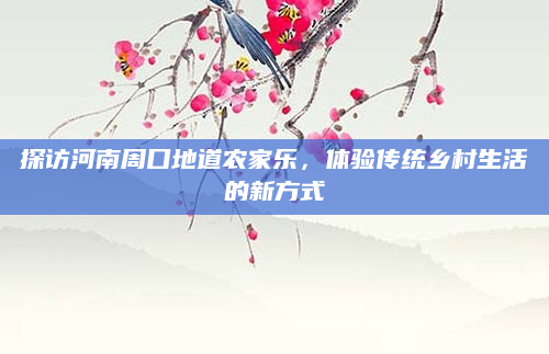 探访河南周口地道农家乐，体验传统乡村生活的新方式