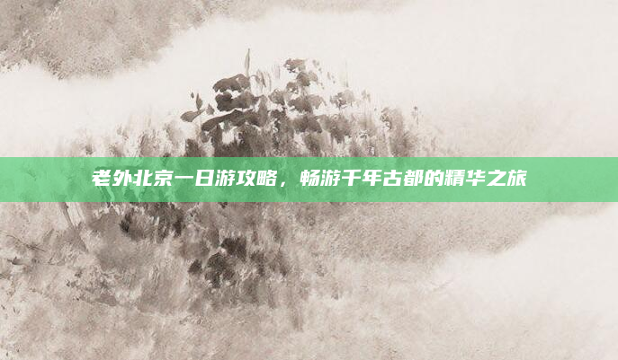 老外北京一日游攻略,畅游千年古都的精华之旅