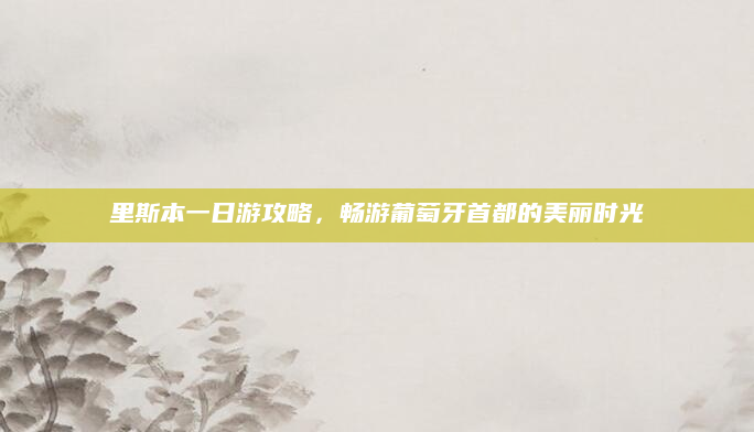 里斯本一日游攻略,畅游葡萄牙首都的美丽时光