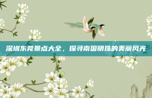 深圳东莞景点大全,探寻南国明珠的美丽风光
