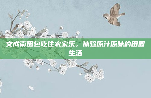 文成南田包吃住农家乐,体验原汁原味的田园生活