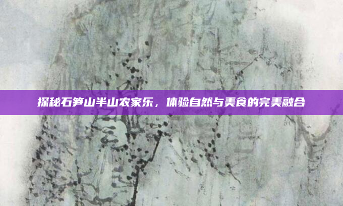 探秘石笋山半山农家乐,体验自然与美食的完美融合