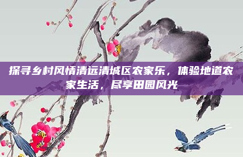 探寻乡村风情清远清城区农家乐,体验地道农家生活,尽享田园风光