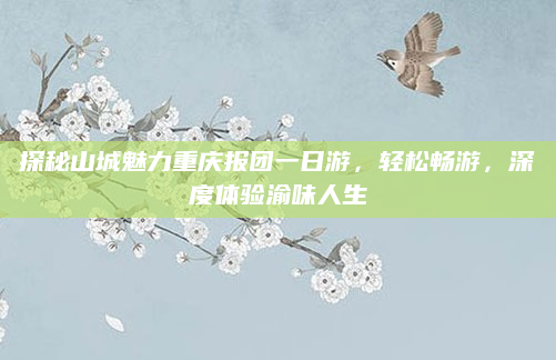 探秘山城魅力重庆报团一日游，轻松畅游，深度体验渝味人生