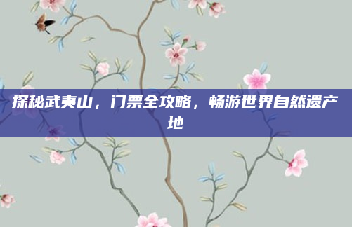 探秘武夷山，门票全攻略，畅游世界自然遗产地