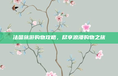 法国旅游购物攻略，尽享浪漫购物之旅