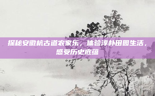 探秘安徽杭古道农家乐，体验淳朴田园生活，感受历史底蕴