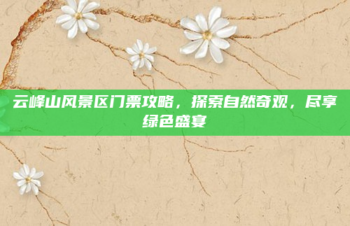 云峰山风景区门票攻略,探索自然奇观,尽享绿色盛宴