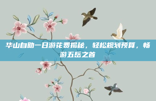 华山自助一日游花费揭秘,轻松规划预算,畅游五岳之首