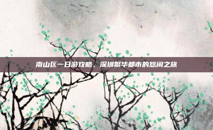 南山区一日游攻略,深圳繁华都市的悠闲之旅