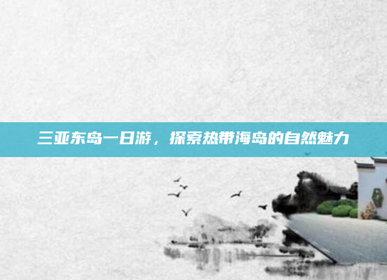 三亚东岛一日游，探索热带海岛的自然魅力
