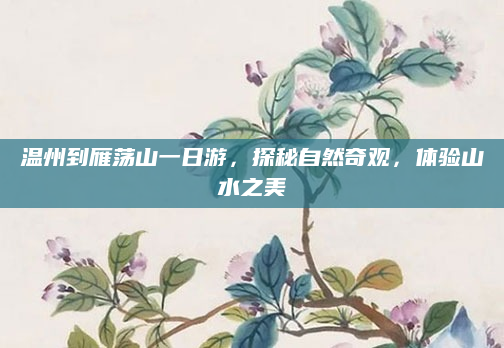 温州到雁荡山一日游,探秘自然奇观,体验山水之美