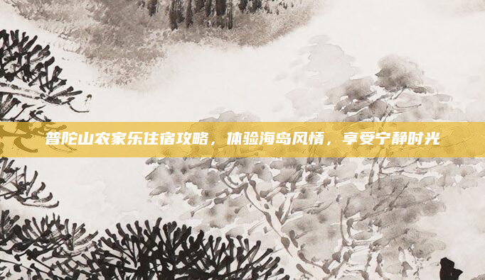 普陀山农家乐住宿攻略,体验海岛风情,享受宁静时光
