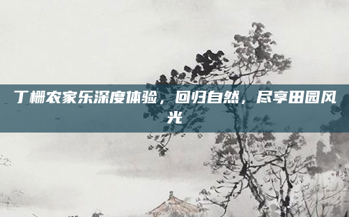 丁栅农家乐深度体验,回归自然,尽享田园风光