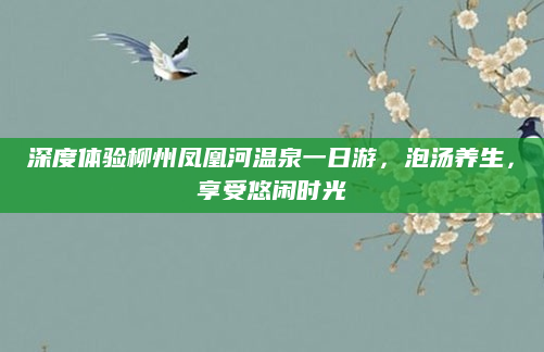 深度体验柳州凤凰河温泉一日游，泡汤养生，享受悠闲时光