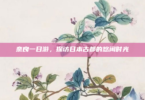 奈良一日游，探访日本古都的悠闲时光