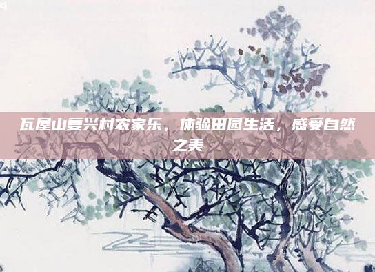 瓦屋山复兴村农家乐，体验田园生活，感受自然之美