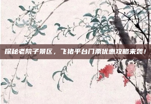 探秘老院子景区,飞猪平台门票优惠攻略来袭!