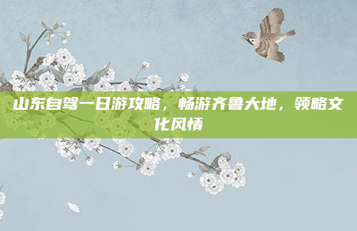 山东自驾一日游攻略,畅游齐鲁大地,领略文化风情