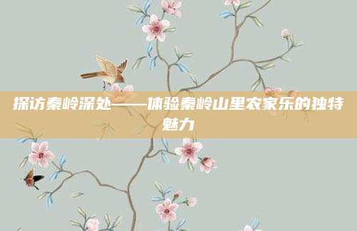 探访秦岭深处——体验秦岭山里农家乐的独特魅力