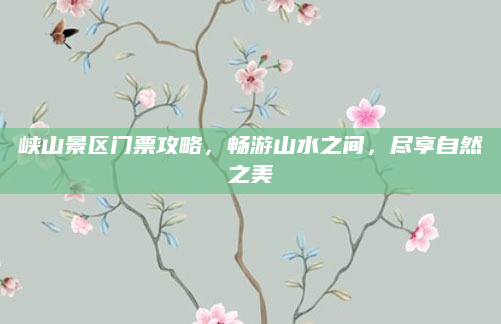 峡山景区门票攻略，畅游山水之间，尽享自然之美