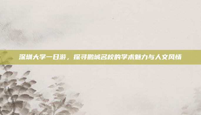 深圳大学一日游，探寻鹏城名校的学术魅力与人文风情