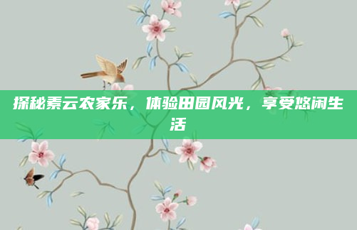 探秘素云农家乐，体验田园风光，享受悠闲生活