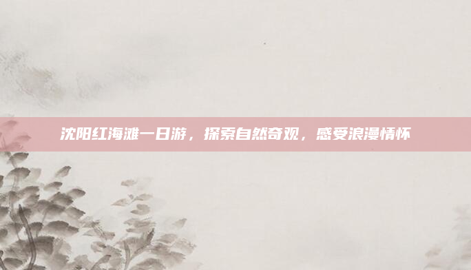 沈阳红海滩一日游,探索自然奇观,感受浪漫情怀