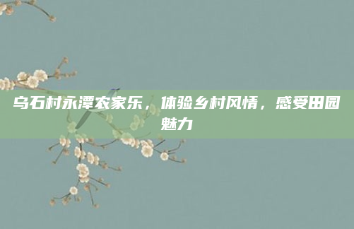 乌石村永潭农家乐,体验乡村风情,感受田园魅力