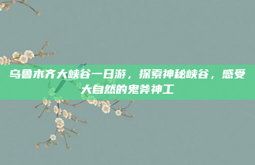 乌鲁木齐大峡谷一日游,探索神秘峡谷,感受大自然的鬼斧神工