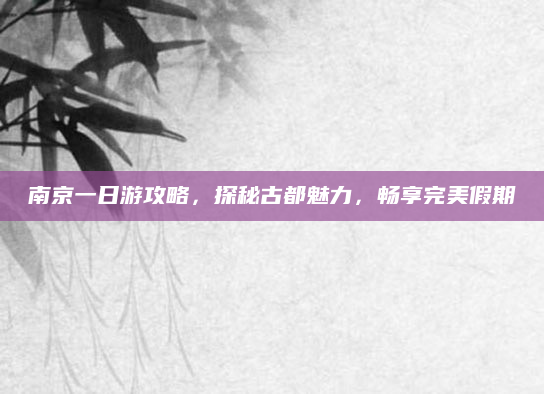 南京一日游攻略，探秘古都魅力，畅享完美假期