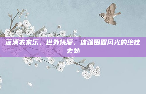 蓬溪农家乐，世外桃源，体验田园风光的绝佳去处