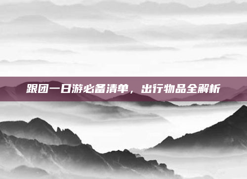 跟团一日游必备清单,出行物品全解析