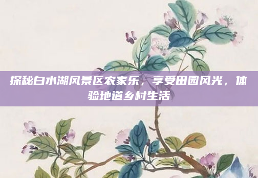 探秘白水湖风景区农家乐,享受田园风光,体验地道乡村生活