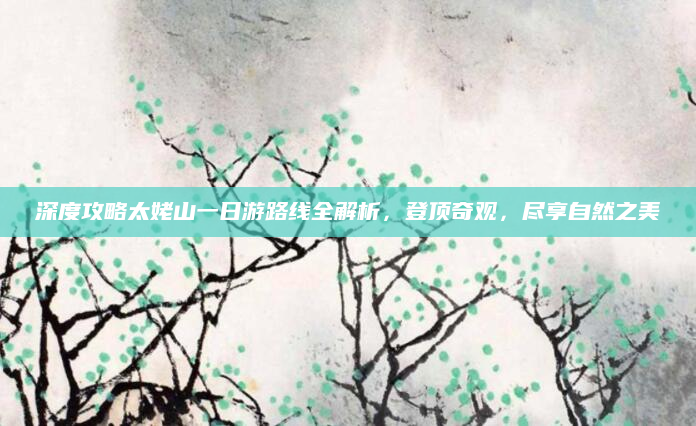 深度攻略太姥山一日游路线全解析,登顶奇观,尽享自然之美
